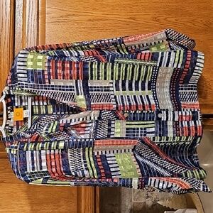 NWOT Ruby Rd Semi Sheer Silky Blouse in Luscious Colors w Wvn Gold Thread  sz 18